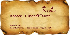 Kaposi Liberátusz névjegykártya